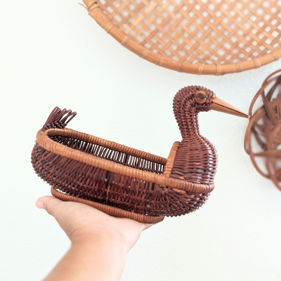 Other - Wicker Duck Basket or Planter Dark Brown